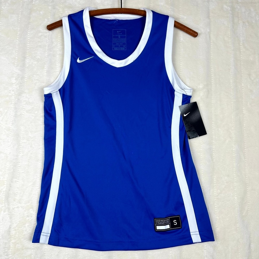 Nike Women's Dri-FIT Basketball Jersey Blue White Size S NWT Team‎ MSRP $45